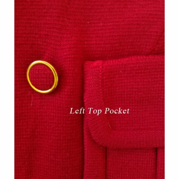 Vtg 70s Wool Double Breast Button Front Sweater Dress 16 - Picture 9 of 11